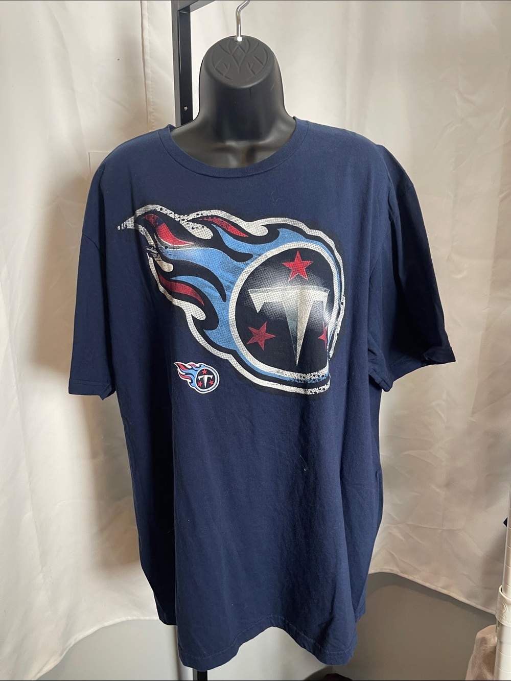 Majestic Navy Tennessee Titans Flame Graphic Tee